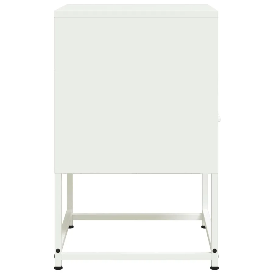 Tables de chevet 2 pcs blanc 36x39x60,5 cm acier - 7