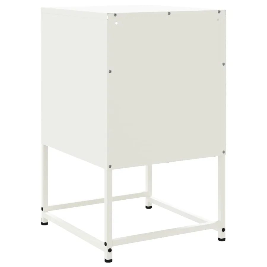 Tables de chevet 2 pcs blanc 36x39x60,5 cm acier - 8