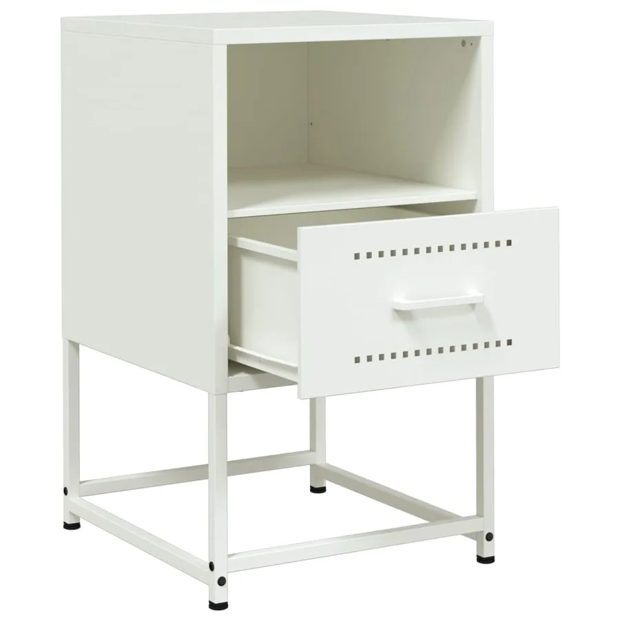 Tables de chevet 2 pcs blanc 36x39x60,5 cm acier - 9