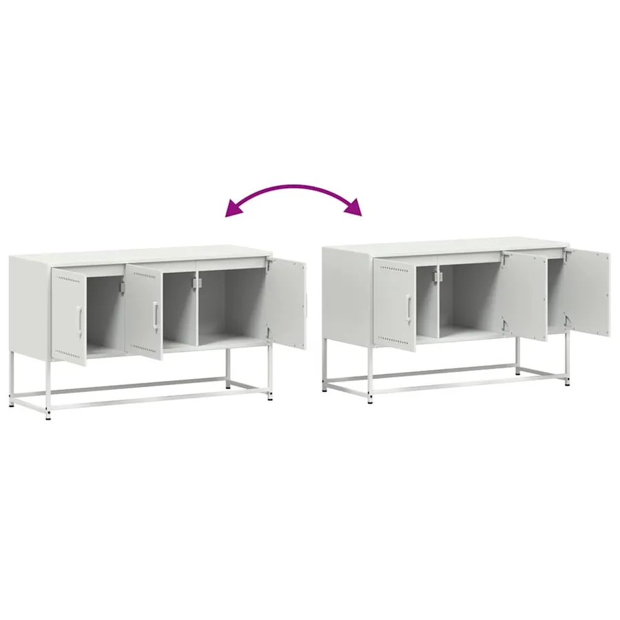 Meuble TV blanc 100,5x39x60,5 cm acier - 10