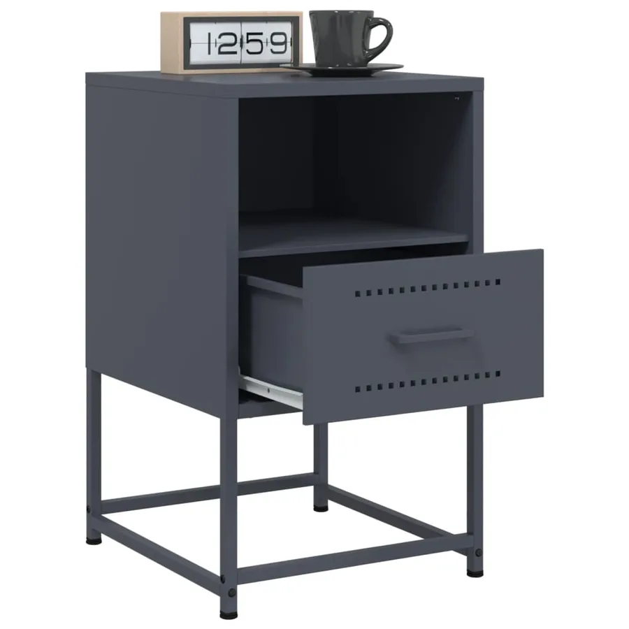 Tables de chevet 2 pcs anthracite 36x39x60,5 cm acier - 4