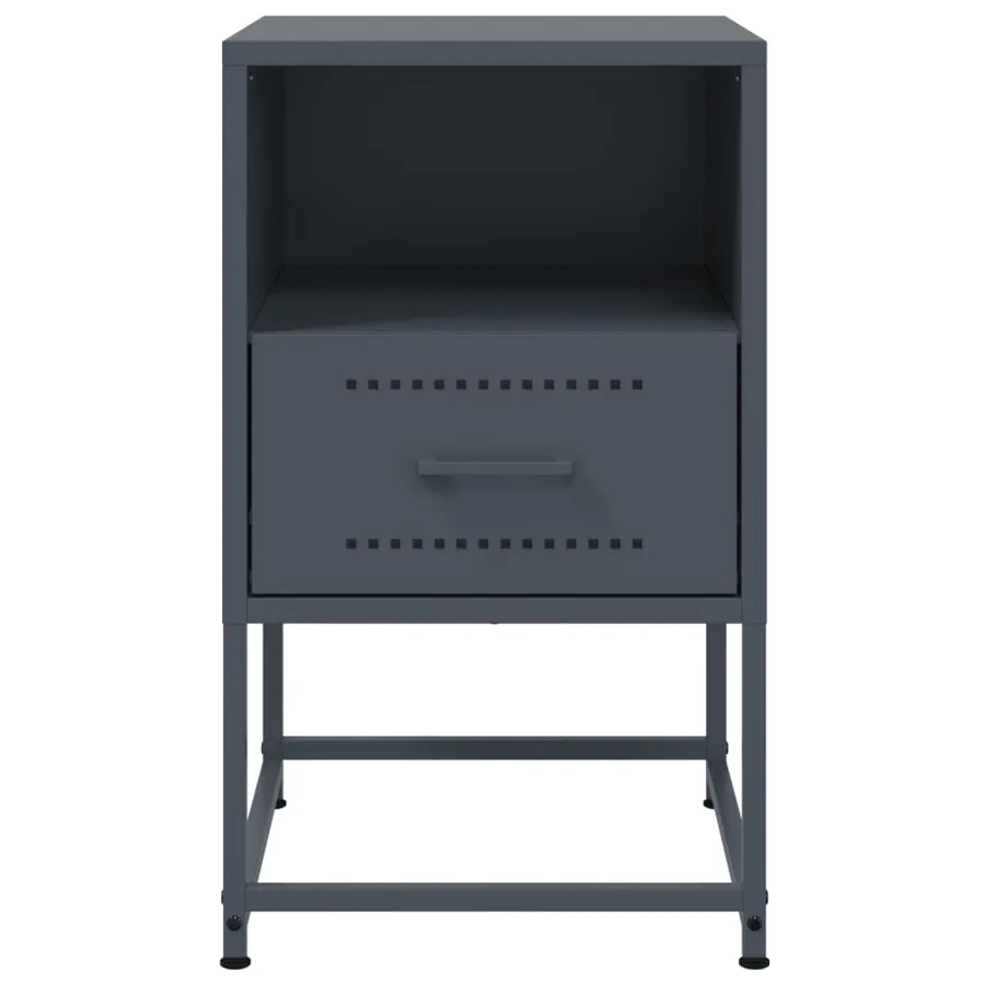 Tables de chevet 2 pcs anthracite 36x39x60,5 cm acier - 6