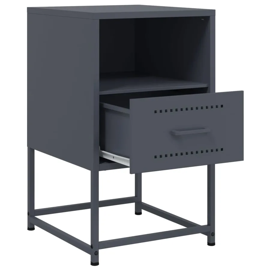 Tables de chevet 2 pcs anthracite 36x39x60,5 cm acier - 9