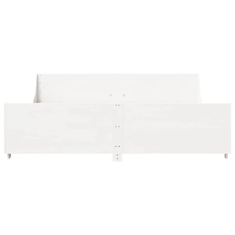 Cadre de lit sans matelas blanc 180x200 cm bois massif de pin - 4