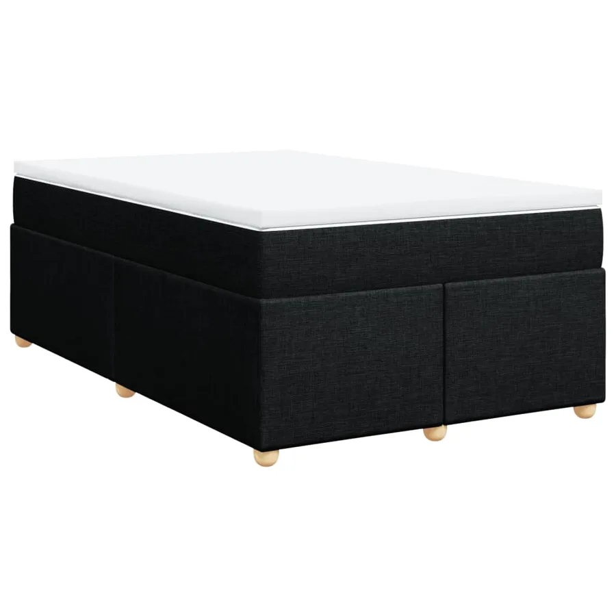Sommier à lattes de lit avec matelas Noir 120x200 cm Tissu - 2