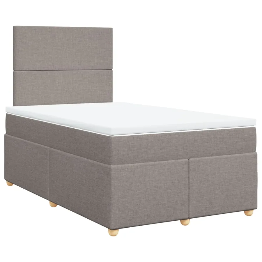 Sommier à lattes de lit avec matelas taupe 120x190 cm tissu - 2