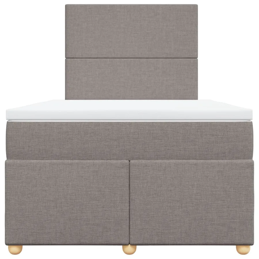 Sommier à lattes de lit avec matelas taupe 120x190 cm tissu - 4
