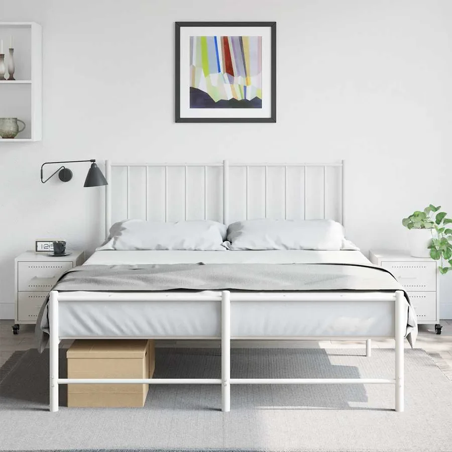Tables de chevet 2 pcs blanc 36x39x43,5 cm acier - 3