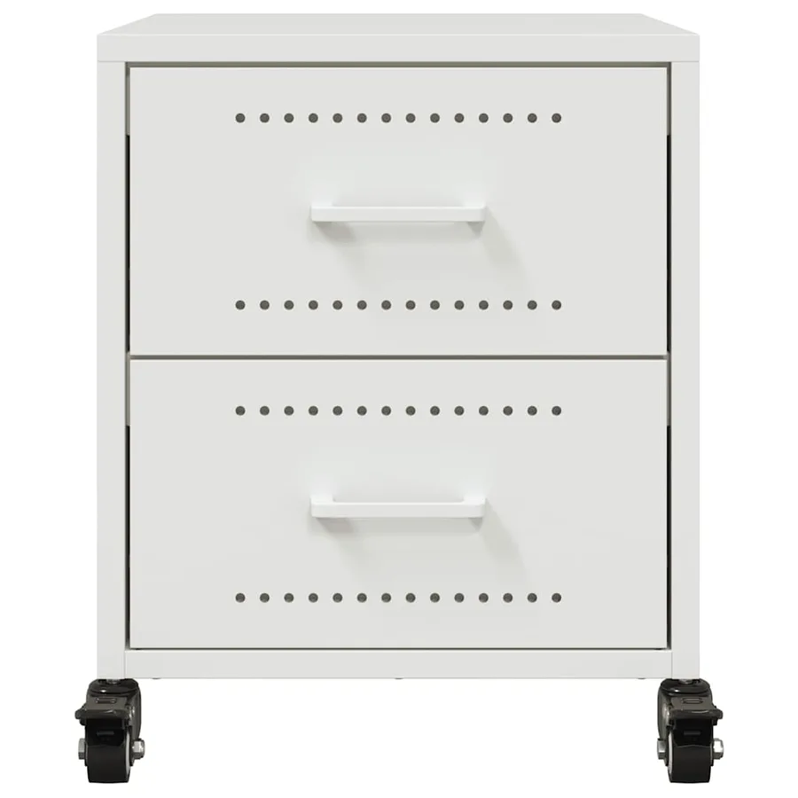 Tables de chevet 2 pcs blanc 36x39x43,5 cm acier - 4