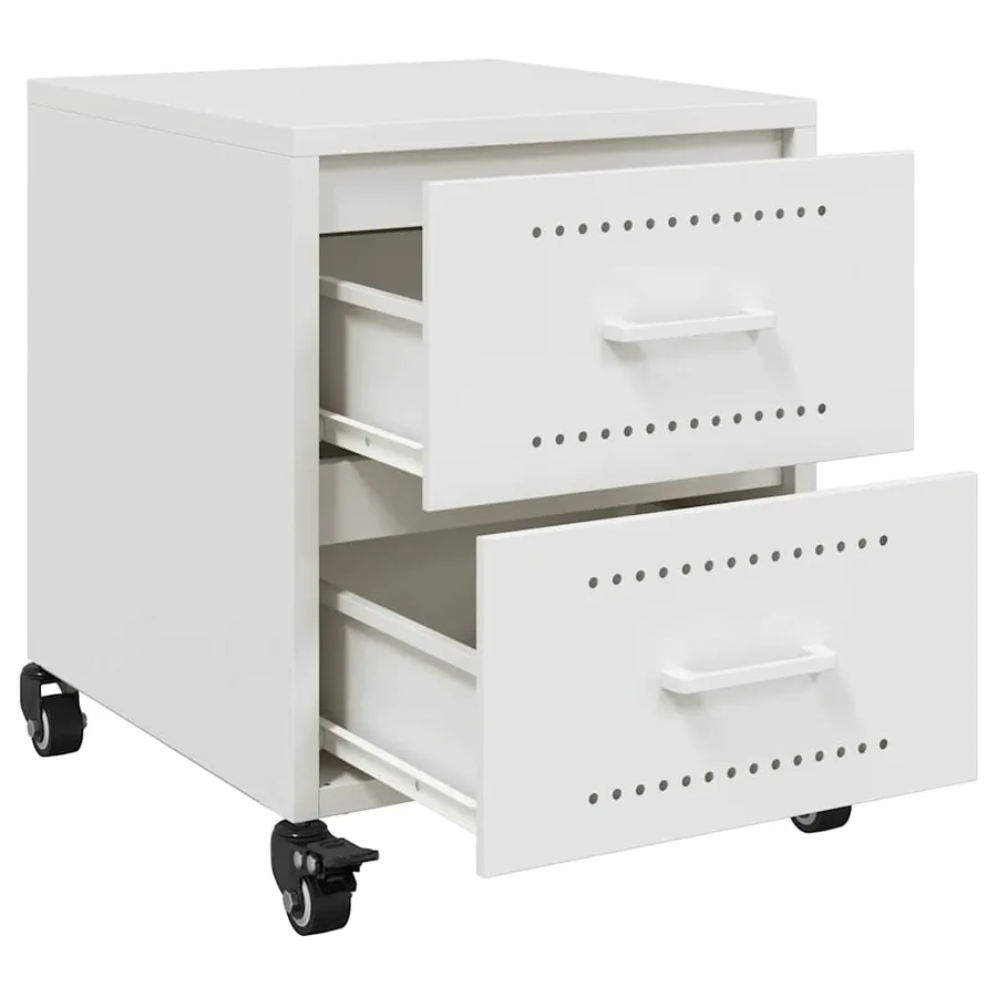 Tables de chevet 2 pcs blanc 36x39x43,5 cm acier - 8