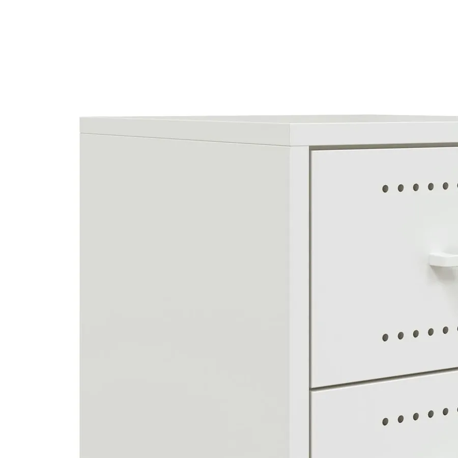 Tables de chevet 2 pcs blanc 36x39x43,5 cm acier - 9
