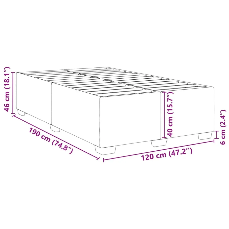 Cadre de lit sans matelas cappuccino 120x190 cm similicuir - 9