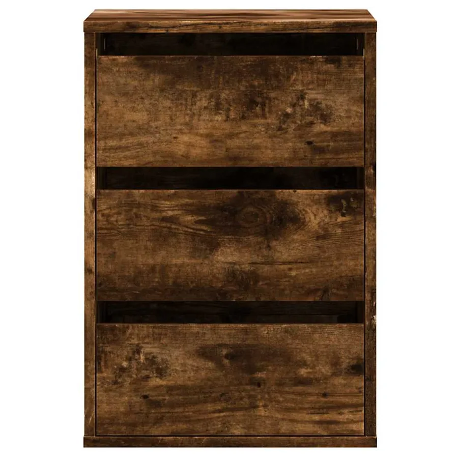 Commode d'angle chêne fumé 40x41x58 cm bois d'ingénierie - 4