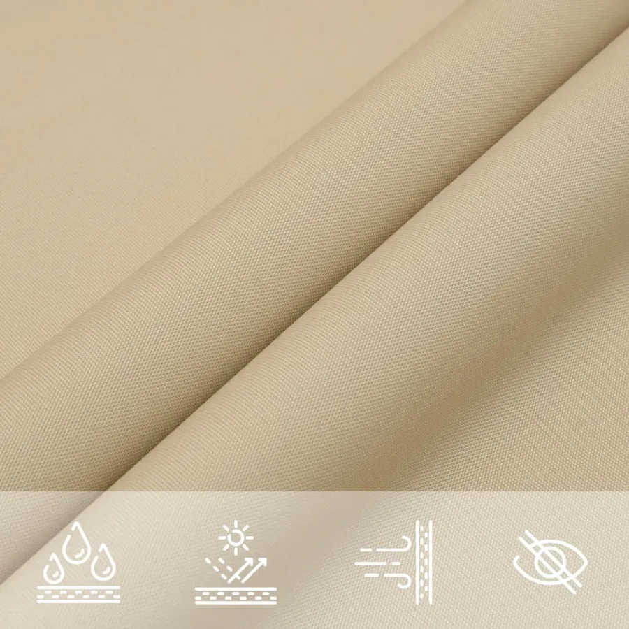 Voile de parasol Tissu Oxford rectangulaire 3x5 m Beige - 8