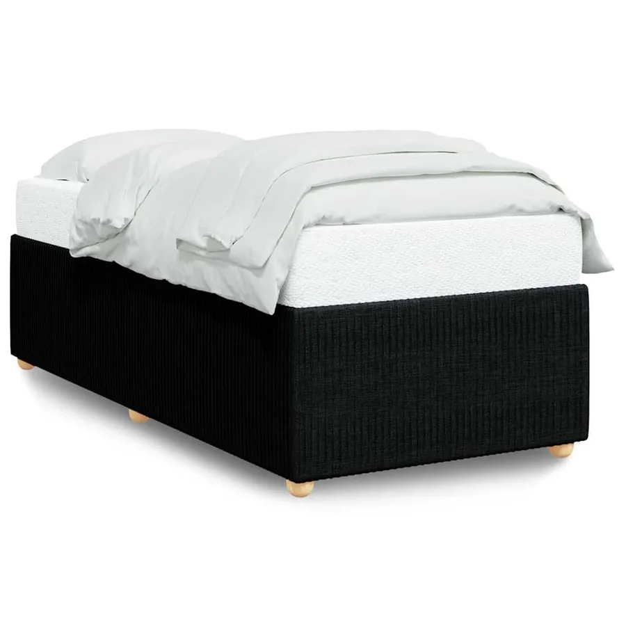 Cadre de lit sans matelas noir 90x190 cm simple tissu - 2