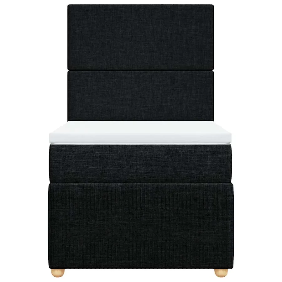 Sommier à lattes de lit avec matelas Noir 90x190 cm Tissu - 4