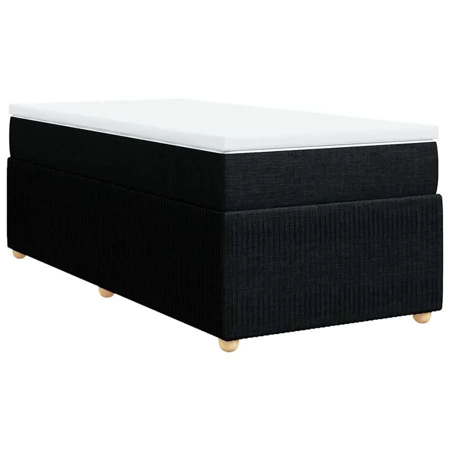 Sommier à lattes de lit avec matelas Noir 90x190 cm Tissu - 2