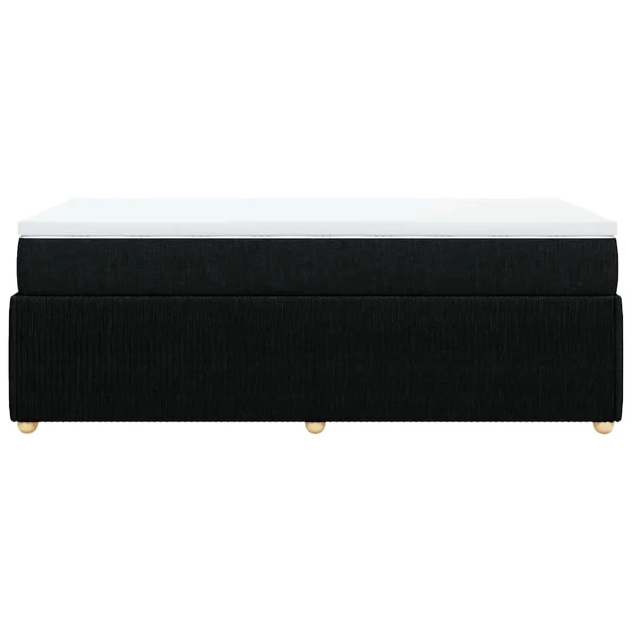 Sommier à lattes de lit avec matelas Noir 90x190 cm Tissu - 5