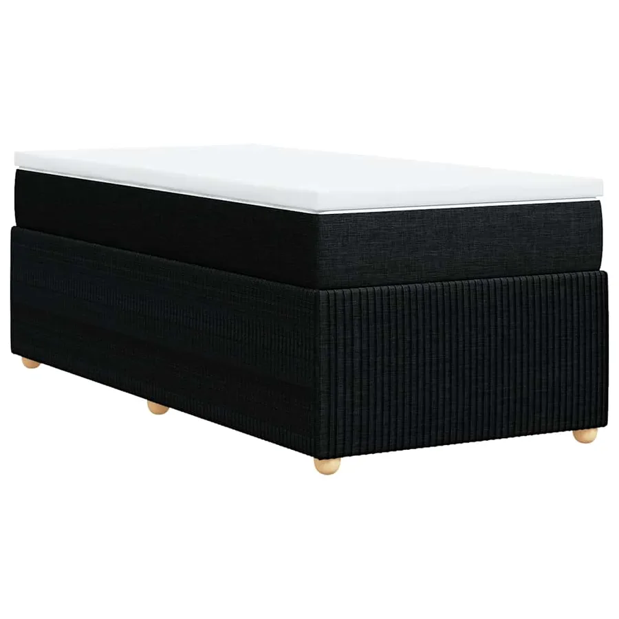 Sommier à lattes de lit avec matelas Noir 90x190 cm Tissu - 6