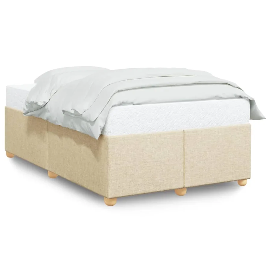 Cadre de lit sans matelas crème 120x200 cm tissu - 2