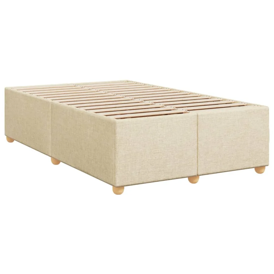 Cadre de lit sans matelas crème 120x200 cm tissu - 3