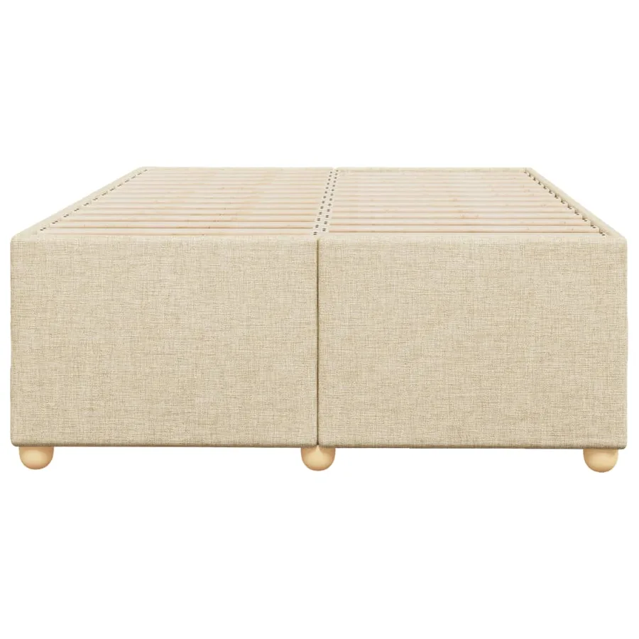 Cadre de lit sans matelas crème 120x200 cm tissu - 4