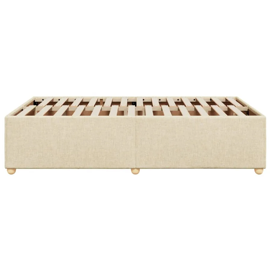 Cadre de lit sans matelas crème 120x200 cm tissu - 5