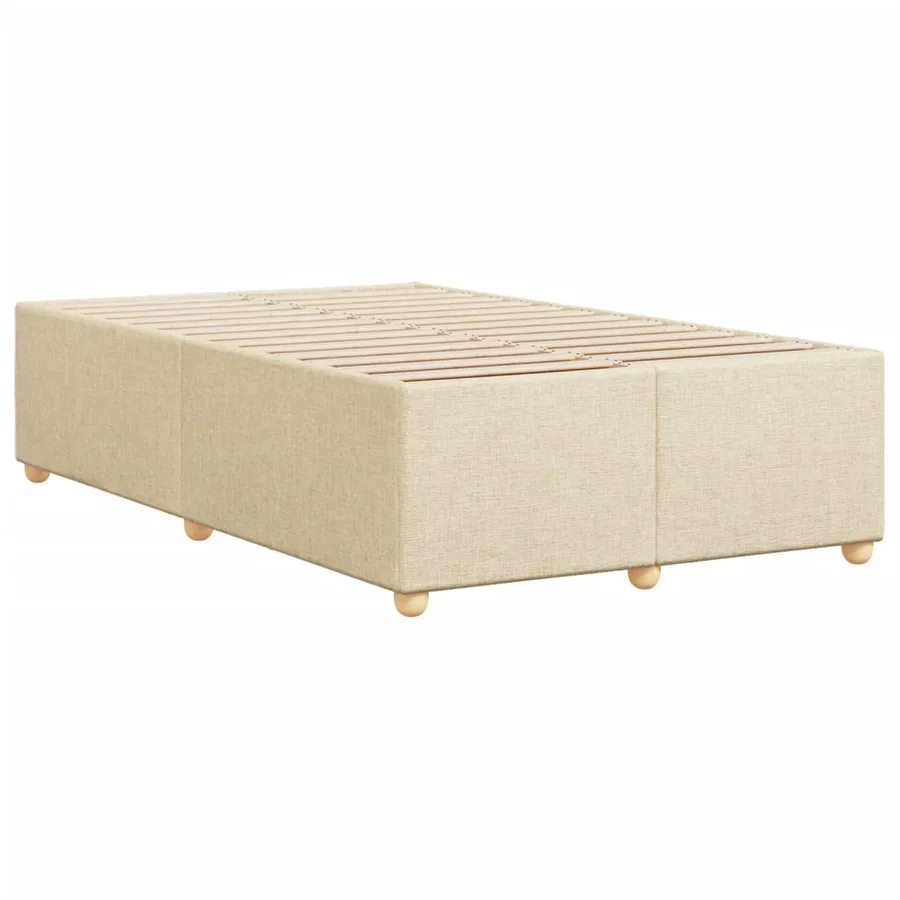 Cadre de lit sans matelas crème 120x200 cm tissu - 6
