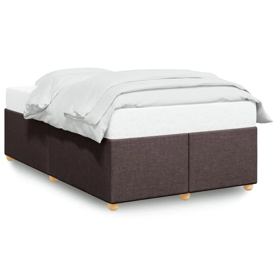 Cadre de lit sans matelas marron foncé 120x200 cm tissu - 2