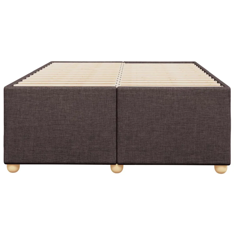 Cadre de lit sans matelas marron foncé 120x200 cm tissu - 4