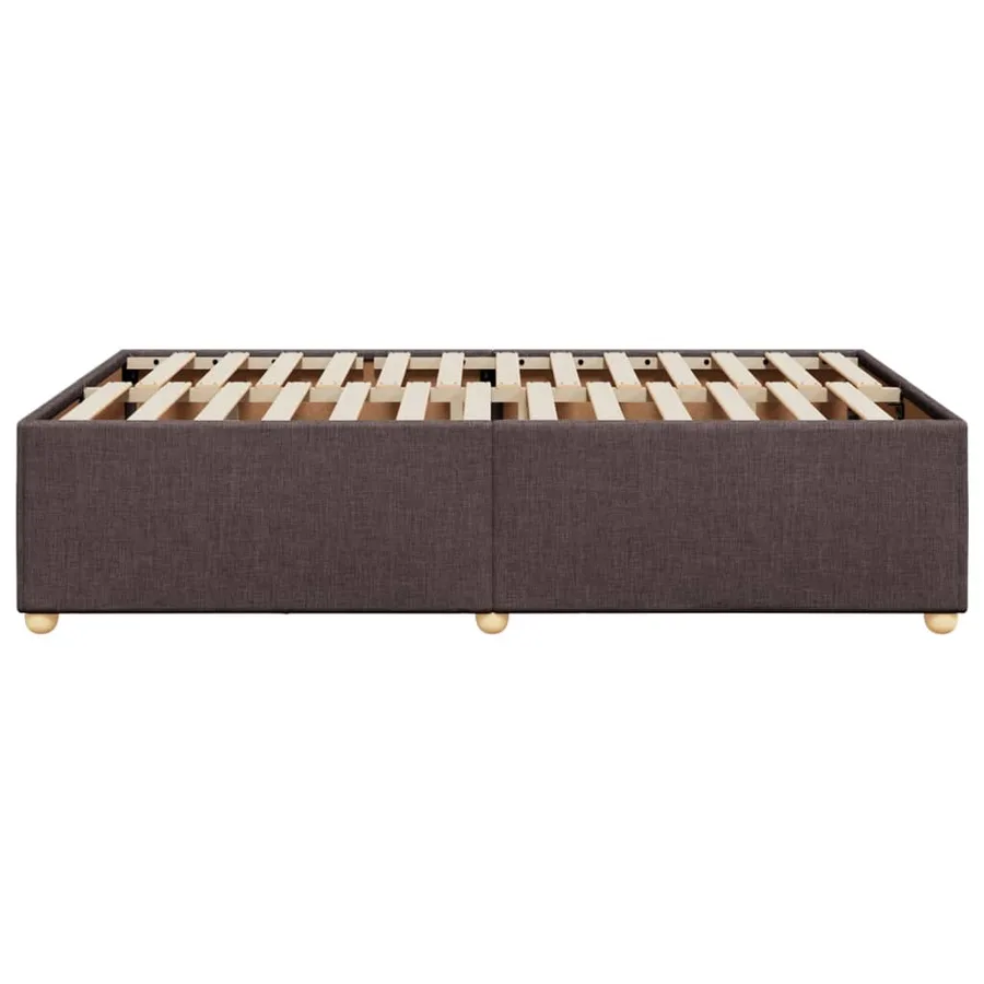 Cadre de lit sans matelas marron foncé 120x200 cm tissu - 5