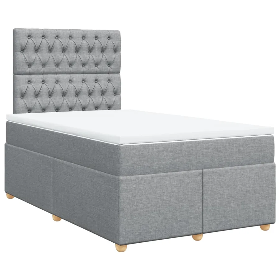 Sommier à lattes de lit avec matelas Gris clair 120x200cm Tissu - 2