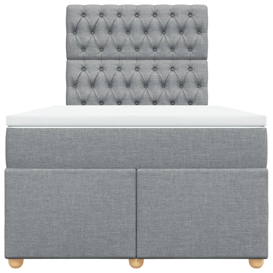 Sommier à lattes de lit avec matelas Gris clair 120x200cm Tissu - 4