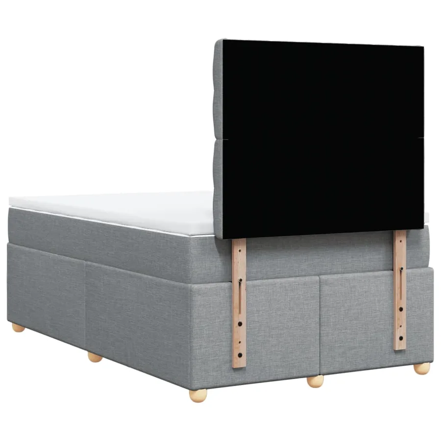 Sommier à lattes de lit avec matelas Gris clair 120x200cm Tissu - 6