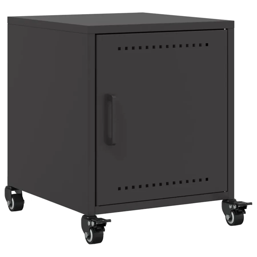 Table de chevet noir 36x39x43,5 cm acier - 2