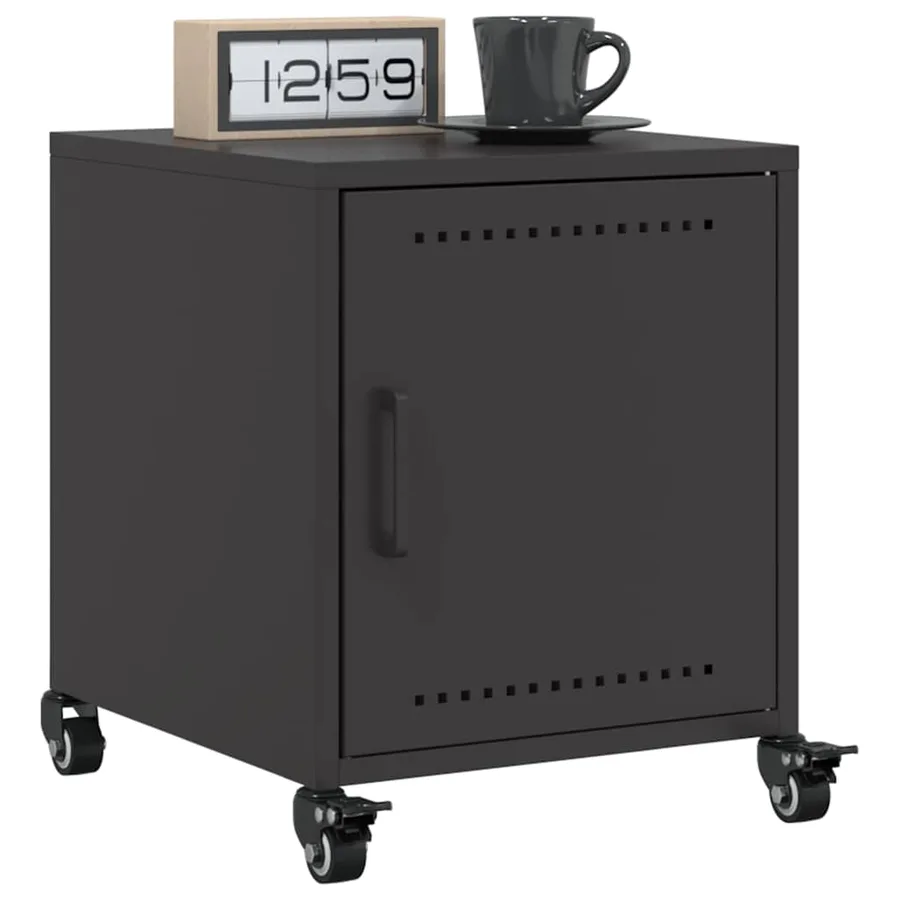 Table de chevet noir 36x39x43,5 cm acier - 4