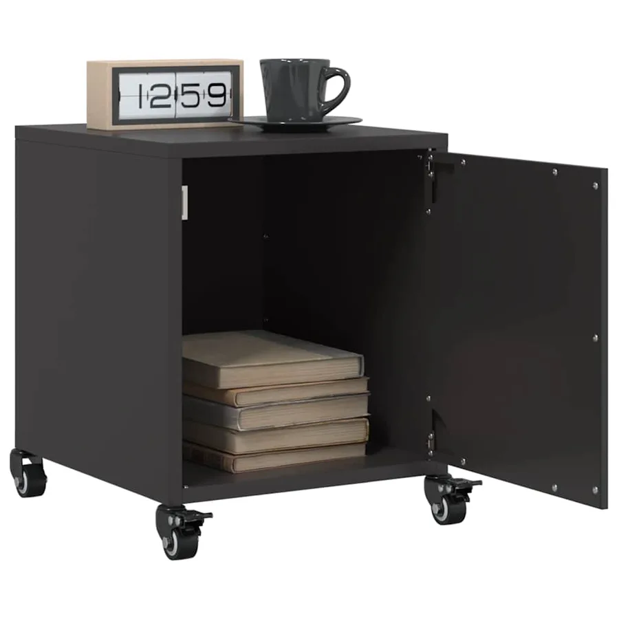 Table de chevet noir 36x39x43,5 cm acier - 5