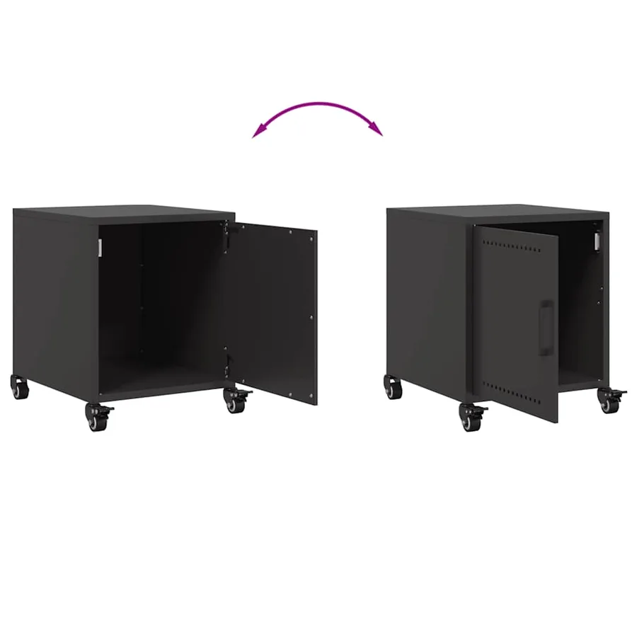 Table de chevet noir 36x39x43,5 cm acier - 9
