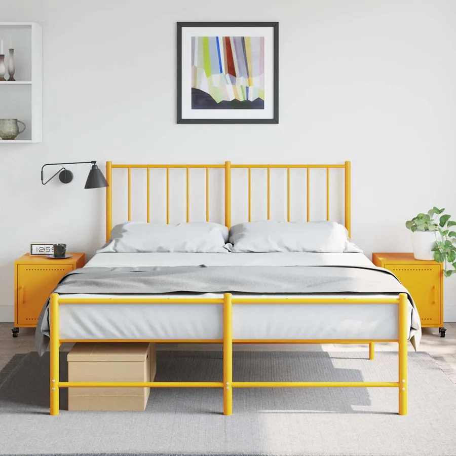 Tables de chevet 2 pcs jaune moutarde 36x39x43,5 cm acier - 3