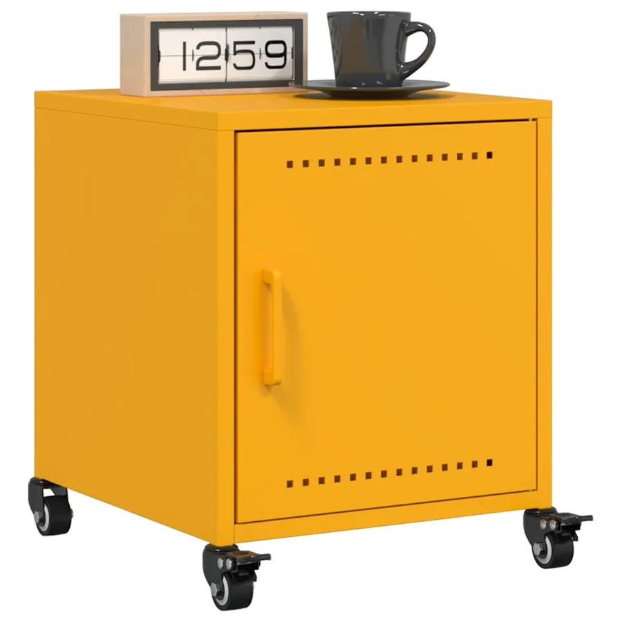 Tables de chevet 2 pcs jaune moutarde 36x39x43,5 cm acier - 4