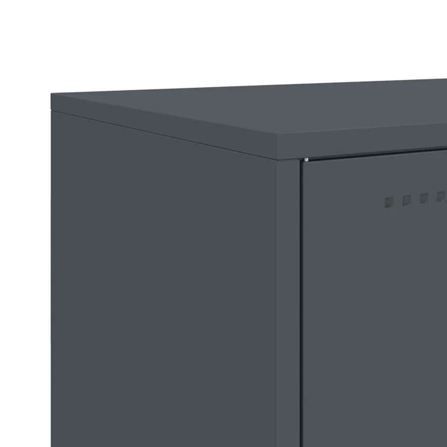 Buffet haut anthracite 100,5x39x107 cm acier - 12