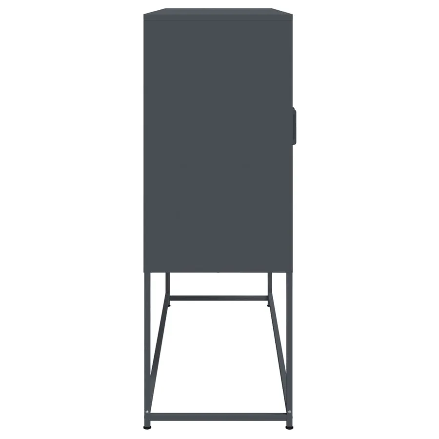 Buffet haut anthracite 100,5x39x107 cm acier - 7