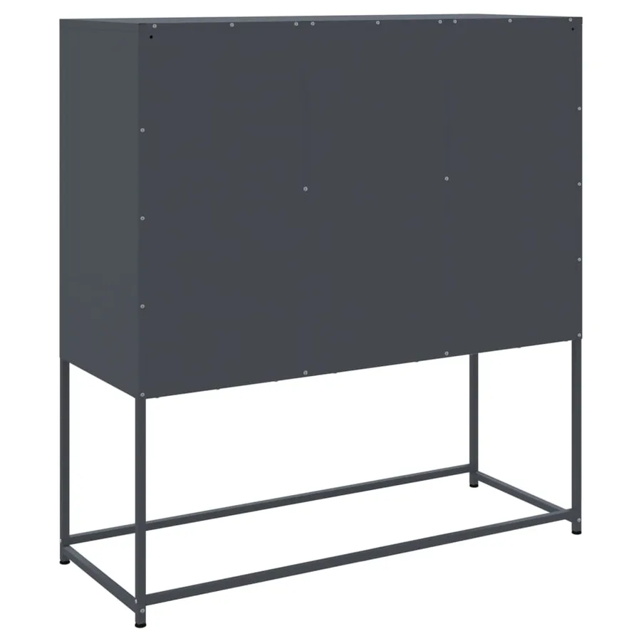 Buffet haut anthracite 100,5x39x107 cm acier - 8
