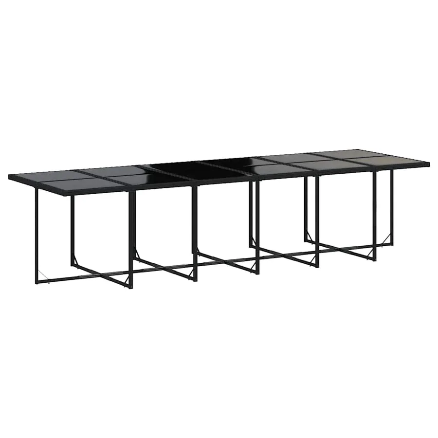 Ensemble à manger de jardin 13 pcs coussins noir résine tressée - 4