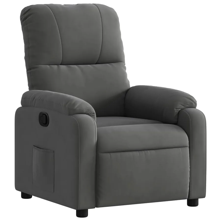 Fauteuil inclinable gris foncé tissu microfibre - 2