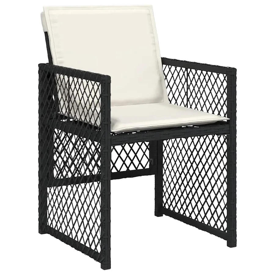 Ensemble à manger de jardin 13 pcs coussins noir résine tressée - 4