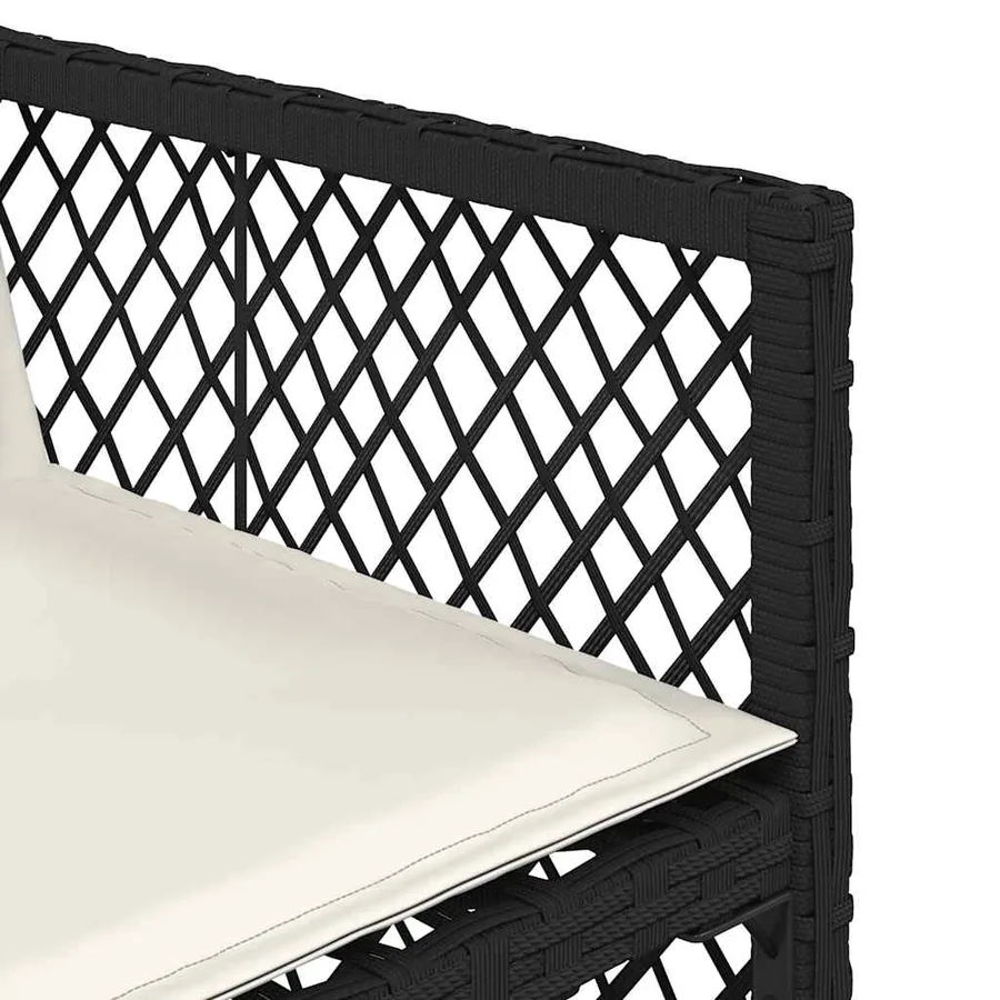 Ensemble à manger de jardin 13 pcs coussins noir résine tressée - 9
