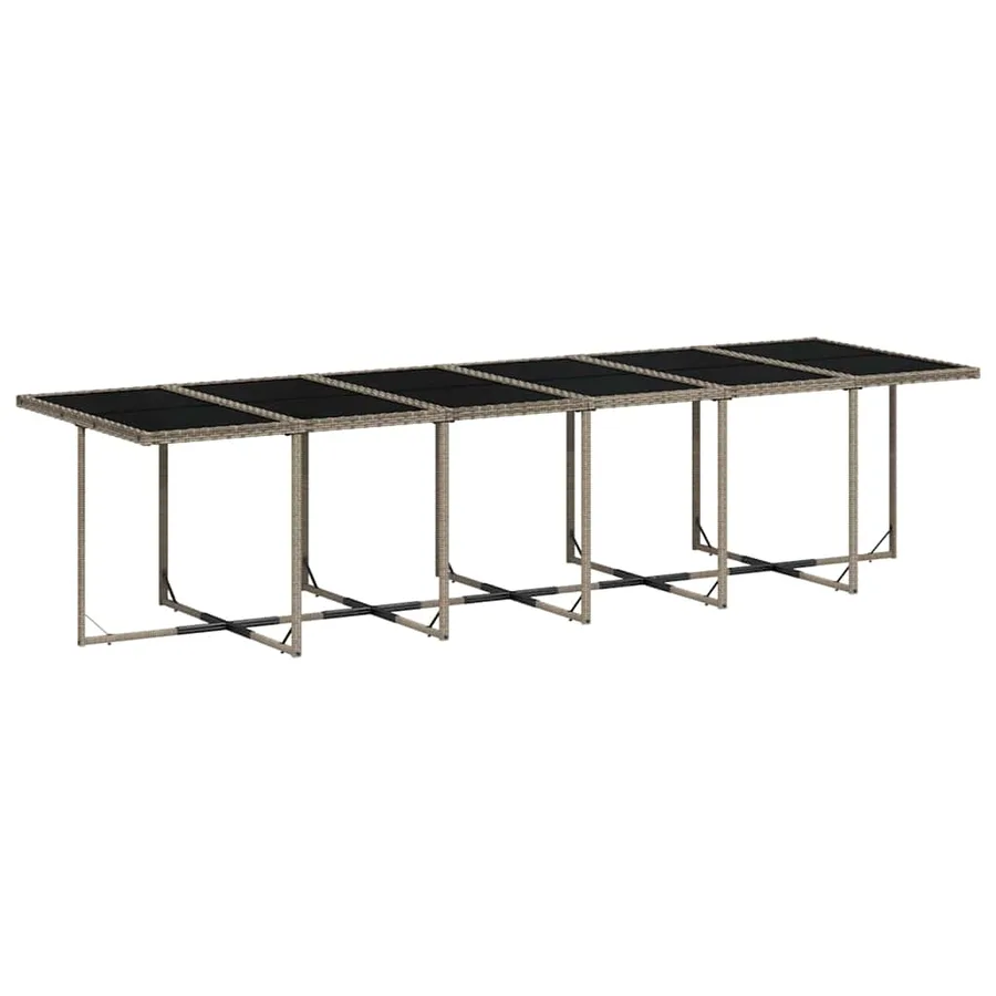Ensemble à manger de jardin coussins 13 pcs gris résine tressée - 3