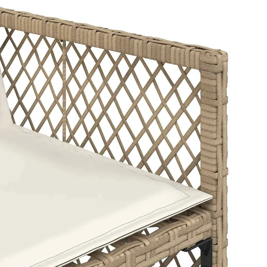 Ensemble à manger de jardin avec coussins 5pcs Beige poly rotin - 8