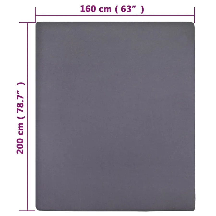 Drap-housse Jersey Anthracite 160x200 cm Coton - 5